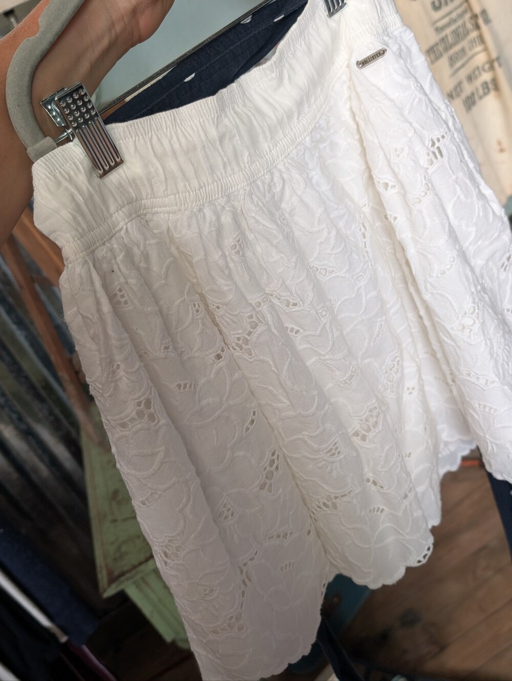 White Eyelet Tiered Skirt - Women